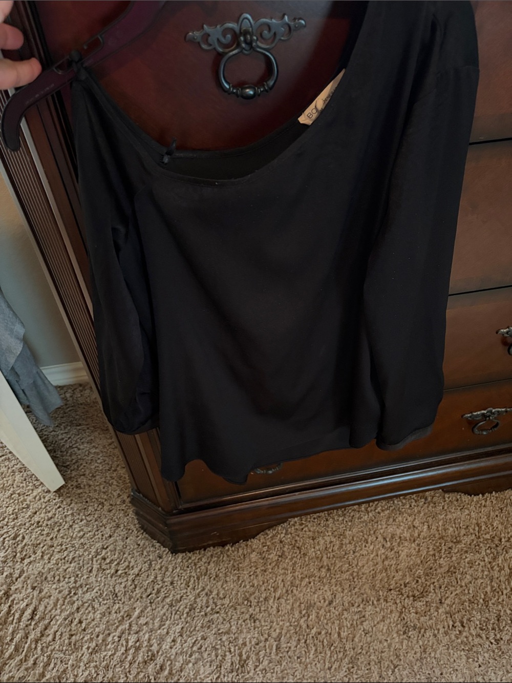 BCBGeneration Black Long Sleeve Blouse